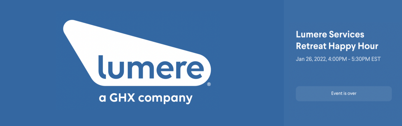 Lumere logo on blue background